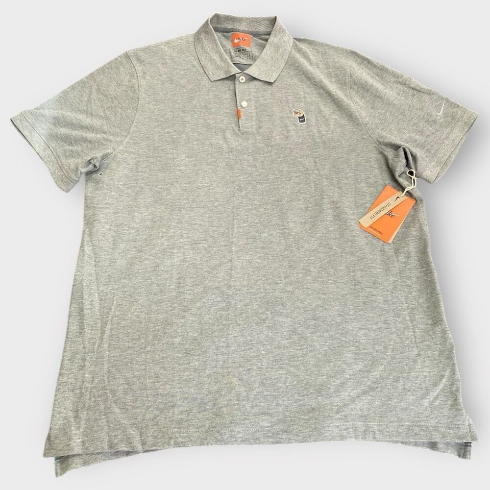Nike Rafa Nadal “The Nike Fist Pump” Gray Polo Shirt CZ7726-063 Mens size L New